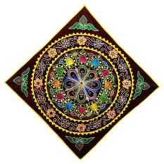 Pipli Applique Work Mandala Art - Maroon 1