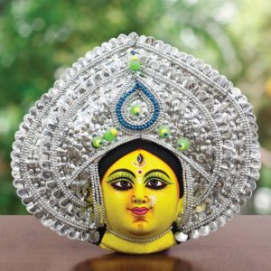 Silver Devi Chhau Mask - Leaf Design (1Ft) - Gi Tagged (1)
