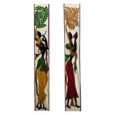 GiTAGGED Pipli Applique Yellow-Maroon Radha-Krishna Wall Hanging Combo (6.9x1) feet 1