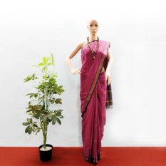GiTAGGED Udupi Pinkish Purple with Butta Pure Cotton Saree 1