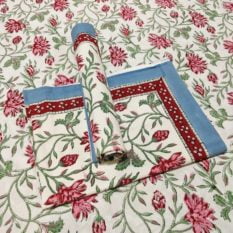 Sanganeri Hand Block Printed White Floral Pattern Bedsheet With Pillow Covers 1