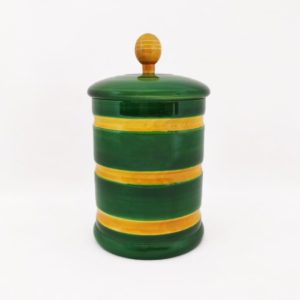 GiTAGGED Channapatna Eco-friendly Medium Jar With Lid (Green and Yellow) 1
