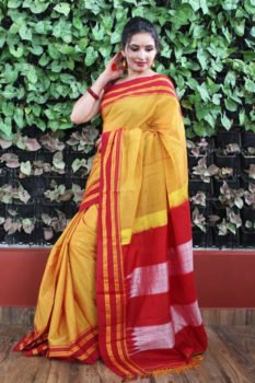Ilkal Cheddar with Red Border gayathri Cotton Saree 1