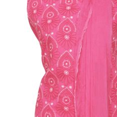 Lucknow Chikankari Pink Cotton Dress Material Set 1