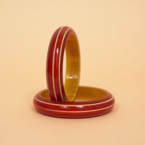 Channapatna Red Grooved Bangle (1)