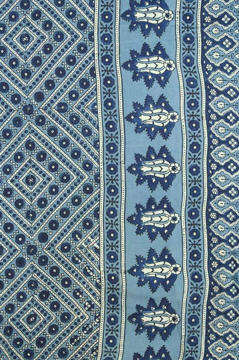 Kutch Ajrakh Hand Block Print Natural Dyed Kota Doria Cotton Saree 18